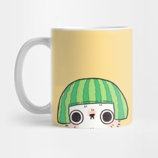 Shy Watermelon Cat - White ver. Mug